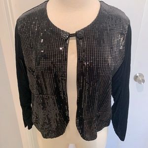 Stretch, sequin and velvet plus jacket